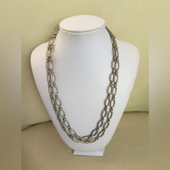 NWOT Paper Clip Stainless Steel Chain Statement Necklace - c 18.5 in L - Picture 4 of 6